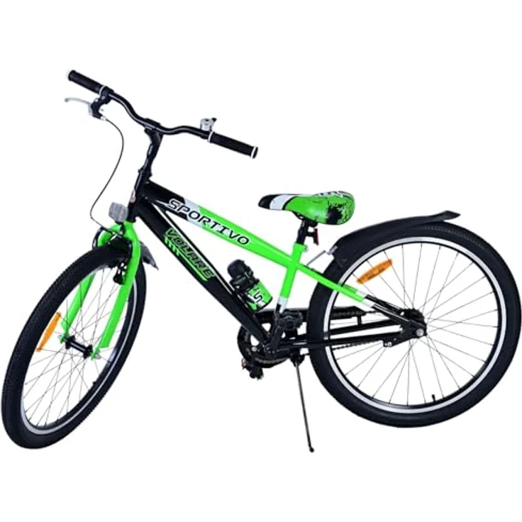 Volare Kinderfahrrad Sportivo 24 Zoll für Jungen in Schwarz Grün - Handbremse, Rücktrittbremse, Klingel, Reflektoren, Gepäckträger – Bild 8
