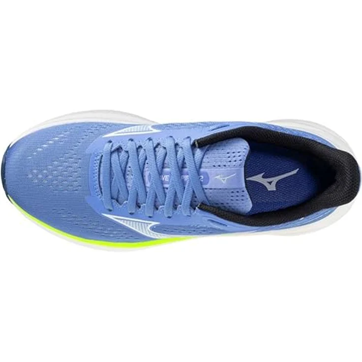 Mizuno Wave Inspire 22, Laufschuhe für Damen mit Mizuno Enerzy NXT Dämpfung, stabilisierender MIZUNO WAVE-Platte, atmungsaktivem Mesh-Obermaterial, Rot/Blau – Bild 3