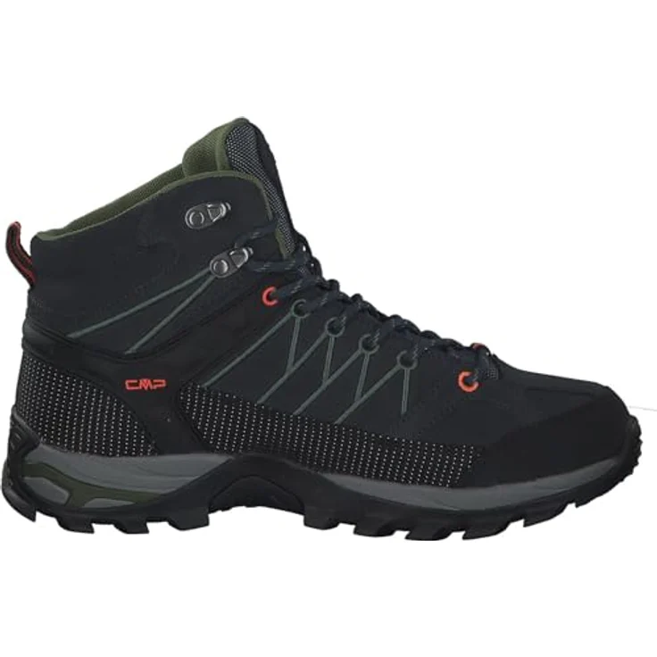 CMP Rigel MID 3Q12947, Herren Trekking Schuhe aus Wildleder mit TPU-Beschichtung und FullOn Grip Gummisohle, schwarz – Bild 4