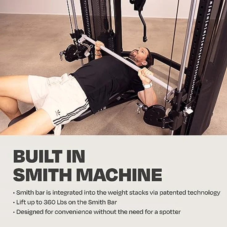 Inspire SF3 Functional Trainer Smith Machine, vielseitige Kraftstation mit geführtem und freiem Training, schwarz – Bild 4
