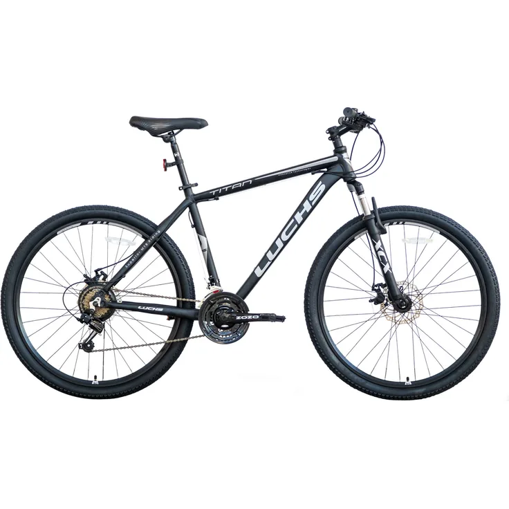 Meyako LUCHS "TITAN" 29 Zoll Hardtail Mountainbike, 21 Gang Shimano Schaltung, 53 cm Aluminiumrahmen, Schwarz/Grau
