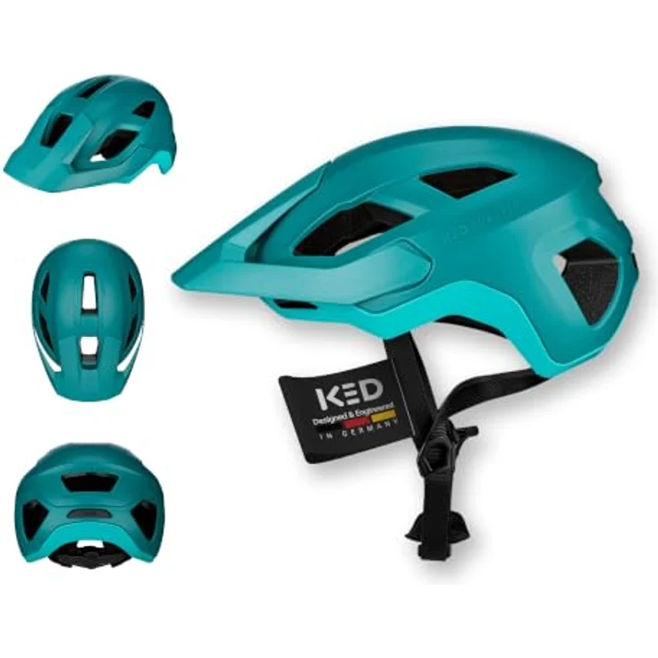KED Embrace MU-1 Allround Helm, Teal Matt, mit verstellbarem Visier und Insektenschutznetz, Größe 58-62 (L) – Bild 1