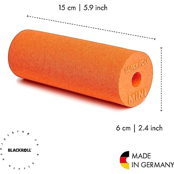 BLACKROLL® MINI Faszienrolle, 15 x 5 cm, handliche Fitness-Rolle für Selbstmassage, mittlere Härte, Made in Germany, Orange – Bild 2