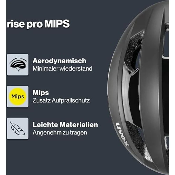 Uvex Rise Pro MIPS, Fahrradhelm Größe 56-59, sicherer Kopfschutz für Radfahrer – Bild 2