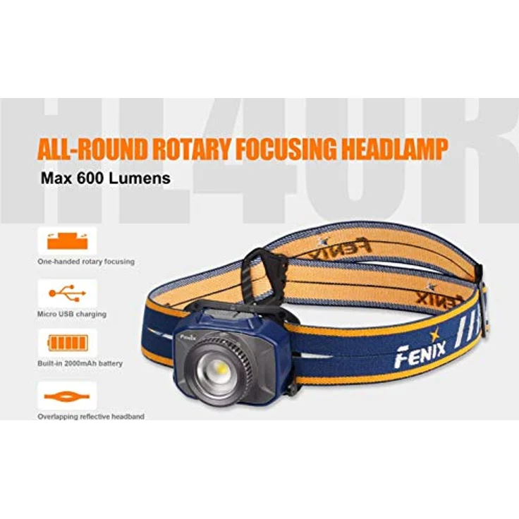 Fenix HL40R, fokussierbare LED Stirnlampe mit hoher Lichtleistung, blau – Bild 3