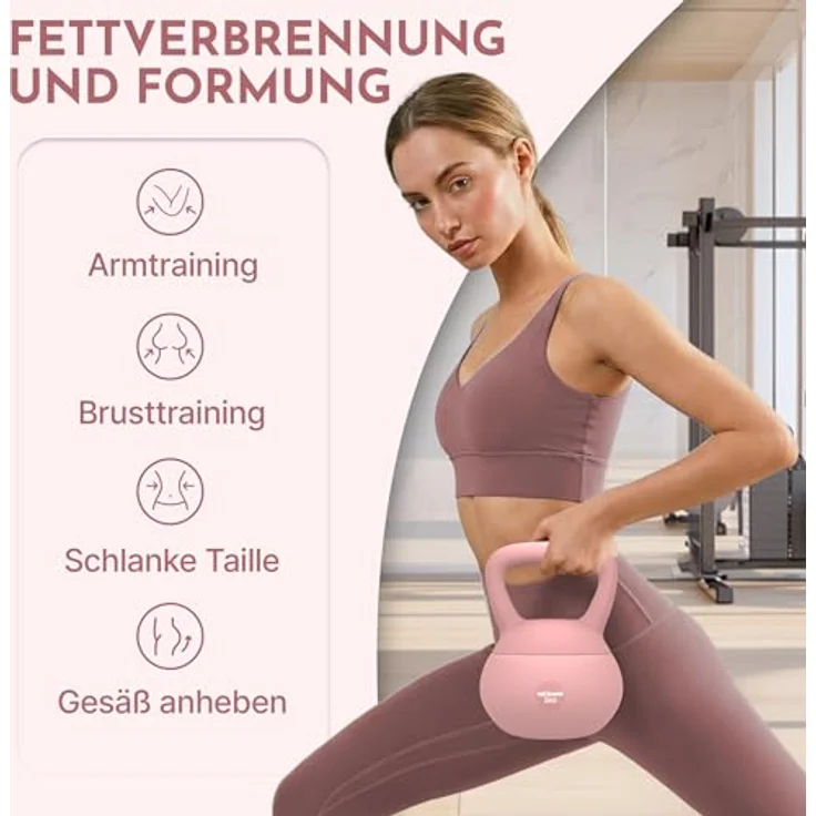 NEOLYMP Soft Kettlebell, bodenschonende & leise Kugelhantel mit Eisensandfüllung, ergonomischer Softgriff, 2–12 kg, ideal fürs Homegym – Bild 9
