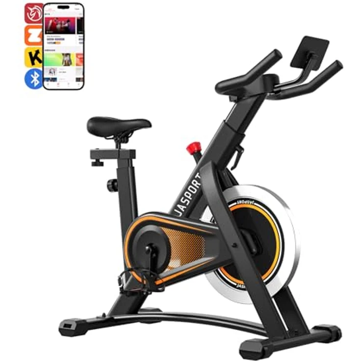 JASPORT A3 Ergometer Heimtrainer Fahrrad-Trainingsgerät für Ausdauertraining, geräuschloses Indoor-Cycling-Bike mit Tablethalterung, Kohlenstoffstahlrahmen, Tablethalterung, 120 kg Tragfähigkeit – Bild 1