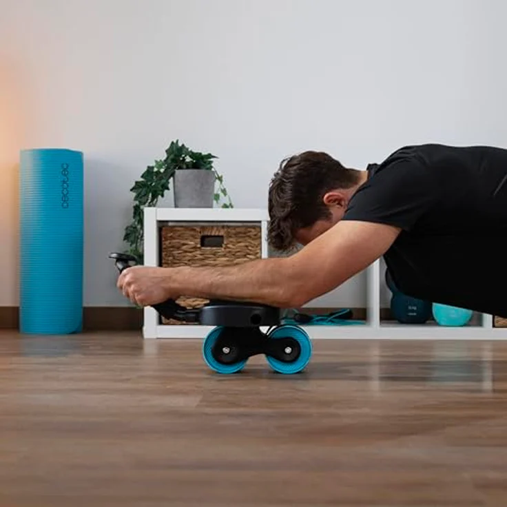 Cecotec Drumfit AB Fit Pro, Bauchtrainer mit automatischem Rückprall und Ellenbogenstütze, rutschfeste und gepolsterte Matte, max. Benutzergewicht 100 kg, kompakt und leicht – Bild 4