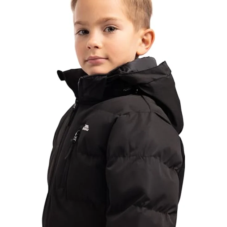 Trespass UTTP906 P, Männliche Steppjacke Schwarz, verstellbare Kapuze, drei Reißverschlusstaschen, elastische Bündchen – Bild 6