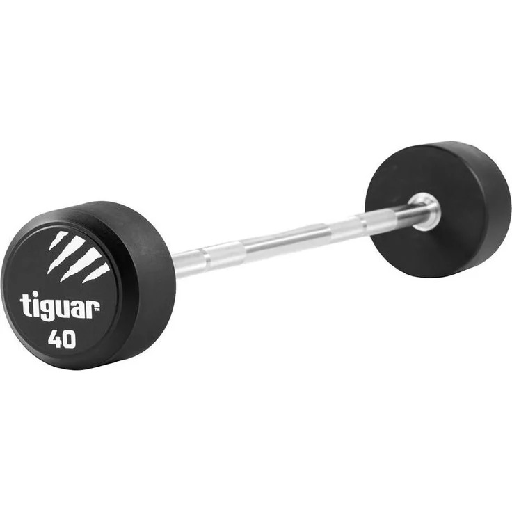 Tiguar Langhantel, verchromte Hantel für effektives Krafttraining, 7,5 bis 55 kg, rutschfester Griff