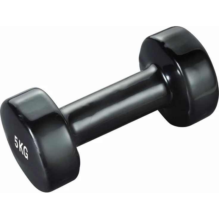 Trendy Sport Pesos Vinyl Hantel 5 KG, wasserfester Überzug, schwarze sechseckige Form