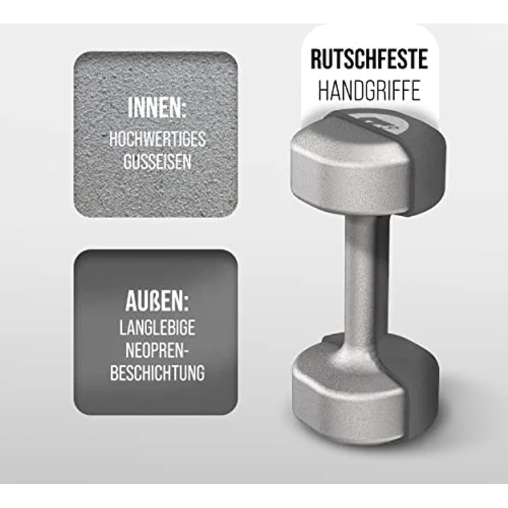 Apollo Hantel Set Kurzhantel | 2 Hanteln | 2x5kg Hantelset | Gewichte für Krafttraining | Kurzhanteln 2er Set | Fitness Hanteln für Frauen & Männer | Dumbbells | Hanteln 5kg | Hantel Gewichte – Bild 3
