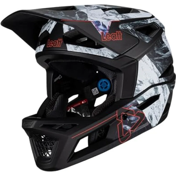 Leatt Fullface Helm Gravity 4.0, Alpine - Schwarz Grau, MTB Helm mit 360 Turbine-Technologie und hervorragender Belüftung, XL – Bild 5