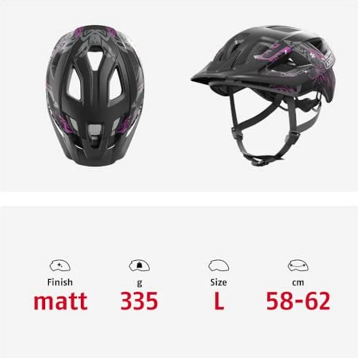 ABUS Fahrradhelm Aduro 3.0 LED, sportlicher City-Helm mit Rücklicht, Größe L, Schwarz/Rot – Bild 5