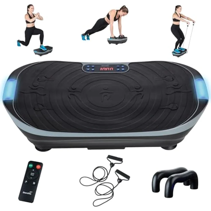 Skandika Vibrationsplatte V2 | Fitnessgerät für Muskelaufbau, Ganzkörper, Oszillation 6 – 13 Hz, bis 120 kg, Vibrationsbrett Fitness, Vibrationsplatten für Zuhause, Sportgerät Heimtraining, mit Griff – Bild 1