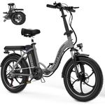 HITWAY E Bike Fat Reifen 20" , Elektrofahrrad Mit 36V 11Ah Batterie, E-Bike für Herren und Damen, Assistenz-Modus Long Range 35-90KM City Mountain Bicycle, elegantes Design, stoßdämpfende Sattelstütze