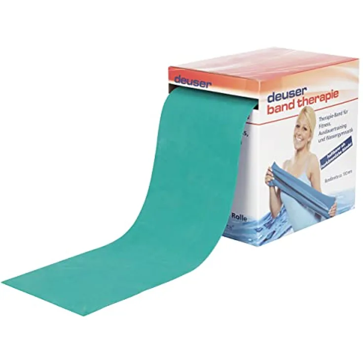 Deuser Band Therapie 20 m Aqua Fitnessband, chlorresistent, latexfrei, grün, One Size