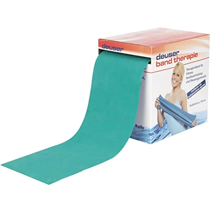 Deuser Band Therapie 20 m Aqua Fitnessband, chlorresistent, latexfrei, grün, One Size – Bild 1