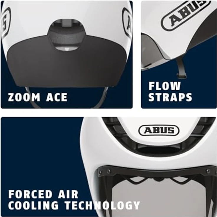 ABUS Zeitfahrhelm GameChanger TT 1.1, aerodynamischer Fahrradhelm für Triathlon, Zeitfahren und Bahnradfahren, Weiß, Größe M (54-58 cm) – Bild 4