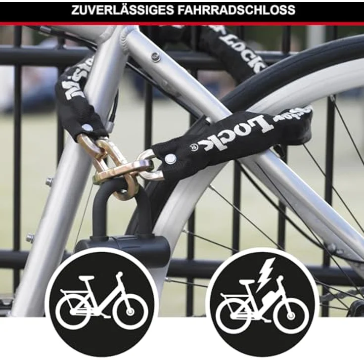 Master Lock Nr. 8234EURDPRO, Veloschloss 90 cm mit gehärteten Stahlgliedern, wetterfest und Hochsicherheits-Scheibenzylinder – Bild 2