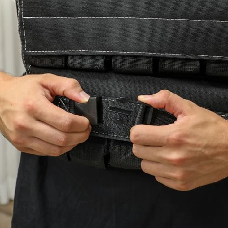 SPORTNOW Gewichtsweste verstellbar, 20kg mit reflektierenden Streifen, für Gewichtheben und Fitness, Schwarz – Bild 9