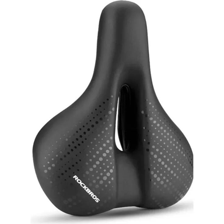 Rockbros 38218916001 MTB Fahrradsattel, atmungsaktives Leder, schwarz, wasserdicht, gepolstert