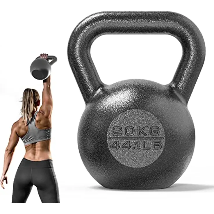 PROIRON Kettlebell Professional Kugelhantel aus Gusseisen, 20kg Gewichten Guss Schwunghantel Kugelgewicht Krafttraining - Schwarz Kettlebells