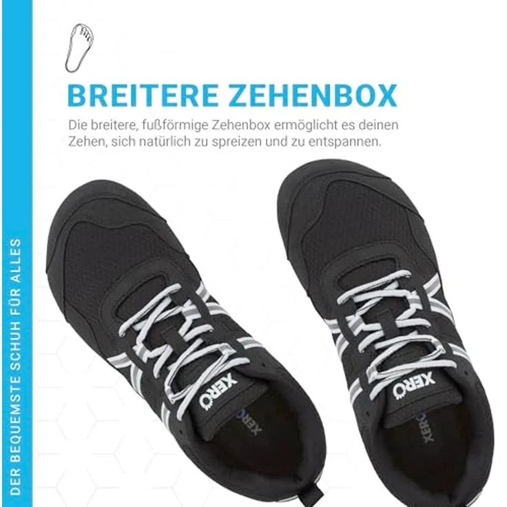 Xero Shoes Prio Laufschuhe, Mesh Obermaterial, Anti-Rutsch-Sohle, Schwarz EU 43 – Bild 2