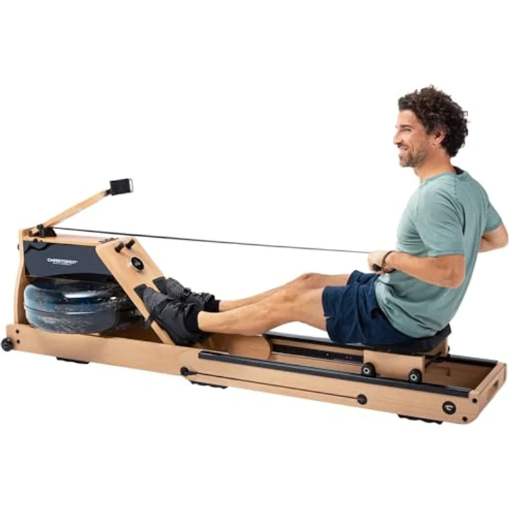Christopeit Sport Wasser Rudergerät WP 5000 - Hybrid-Widerstandssystem - Massivholz - LCD-Computer - Klappbar – Bild 1
