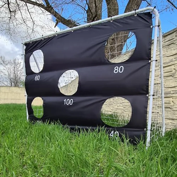 TRIZAND Fußballtor mit Torwand 170x240x85 cm, robuste Stahlkonstruktion und Klick-Montagesystem, ideal für Garten und Training – Bild 3