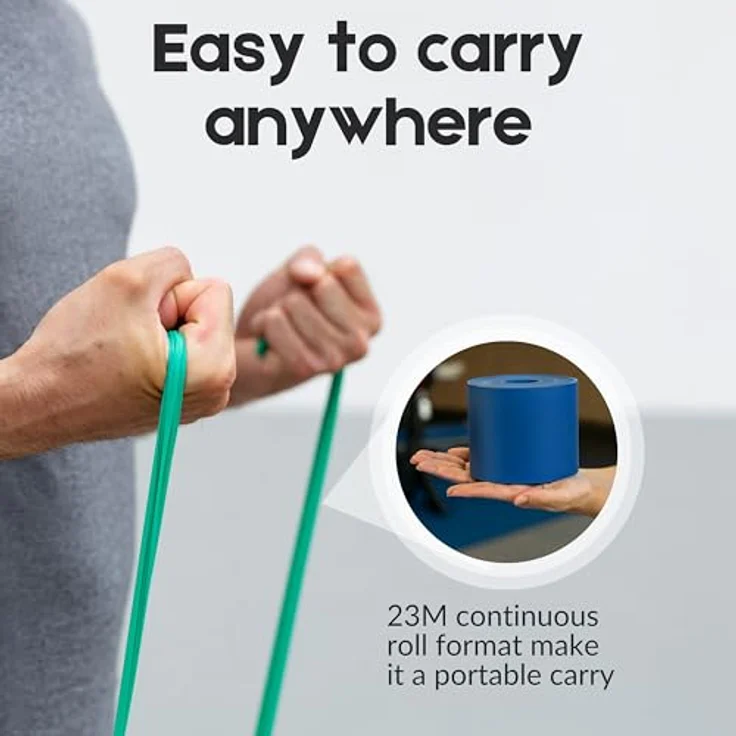 THERABAND Latexfreies Widerstandsband, 22.9 m, Blau, Extra Schwer für Pilates, Heimfitness, Rehabilitation und professionelle Physiotherapie – Bild 2