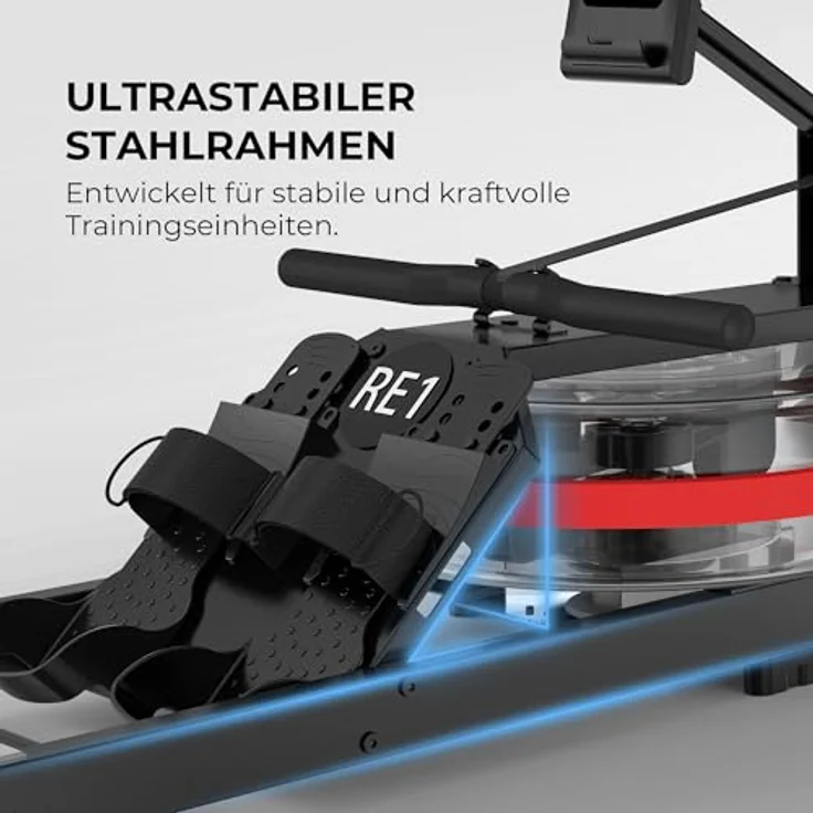 JASPORT RE1 Wasser-Rudergerät klappbar, 14-L-Wassertank, Kinomap-kompatibel, LCD-Display, bis 150 kg belastbar – Bild 4