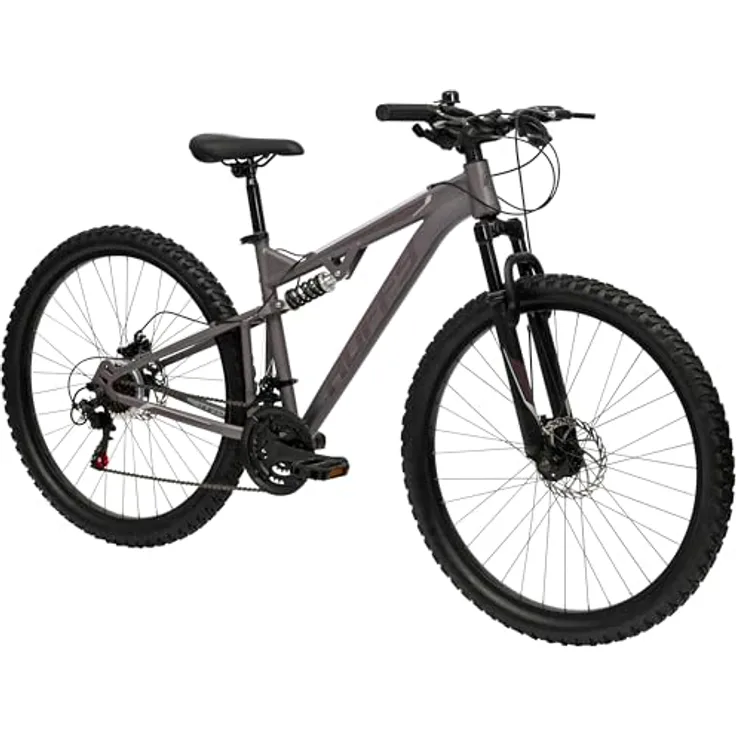 Huffy Marker Mountain Bike 27,5", Grau, 21-Gang Shimano, vollgefedert, höhenverstellbarer Sattel