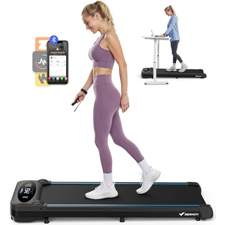 MERACH Walking Pad T26, 3 in 1 Laufband für Zuhause und Büro, 1-6 km/h, 2.75PS, ultra leise mit 45dB, Fernbedienung und LED-Anzeige – Bild 1