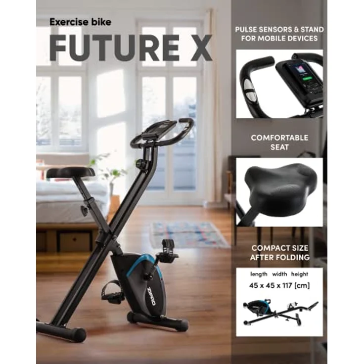 Zipro Heimtrainer Fahrrad Future X, Ergometer Fitnessbikes, Magnetisches Fahrradtrainer, Ergometer Fahrrad bis 110kg, Indoor Bike, Trainingsfahrrad für zuhause, Fahrradergometer Batteriebetrieben – Bild 3