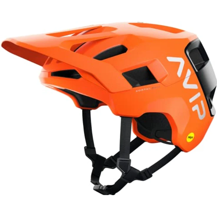 Poc Kortal Race MIPS Velohelm, fluoreszierendes Orange AVIP / Uranium Schwarz Matt, 51 - 54 cm, mit zusätzlichem Rotationsschutz und RECCO® Reflektor – Bild 1