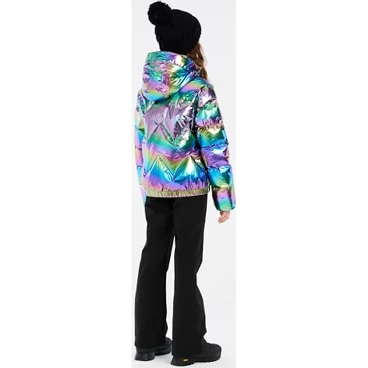 PROTEST PRTSELINA JR Skijacke für Jungen, 152 cm, metallic Regenbogenfarben, thermoisolierend, mit Kapuze und Schneefang, elastische Innenmanschetten – Bild 7