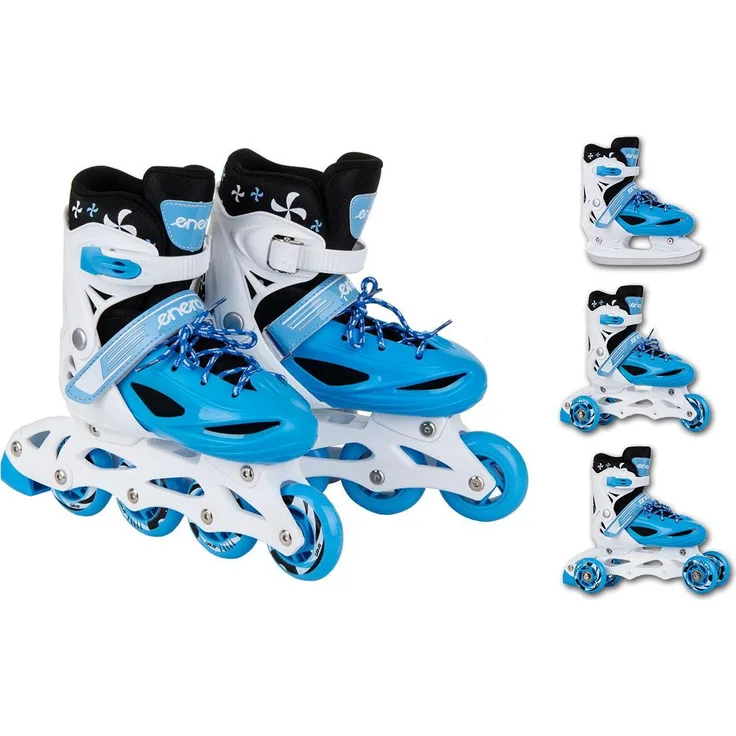 Enero 4in1 Rollschuhe - Inline-Skates für Kinder, 30-33 EU, blau, mit Belüftungssystem und robuster Bauweise