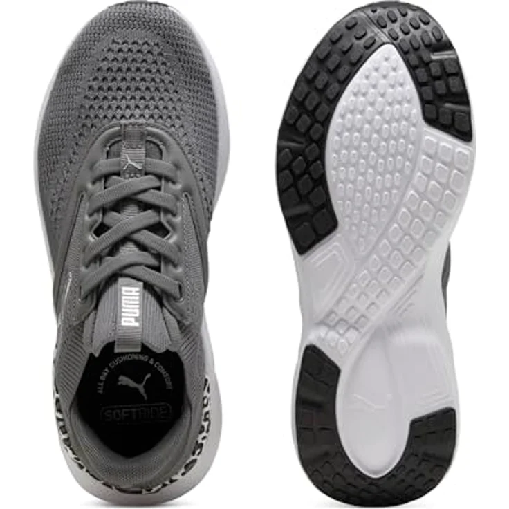 PUMA Damen SOFTRIDE MAYVE Animal WNS Straßenlaufschuh, Cool Dark Gray Black Silv, mit SOFTFOAM+ Dämpfung und Animal-Print-Design – Bild 4