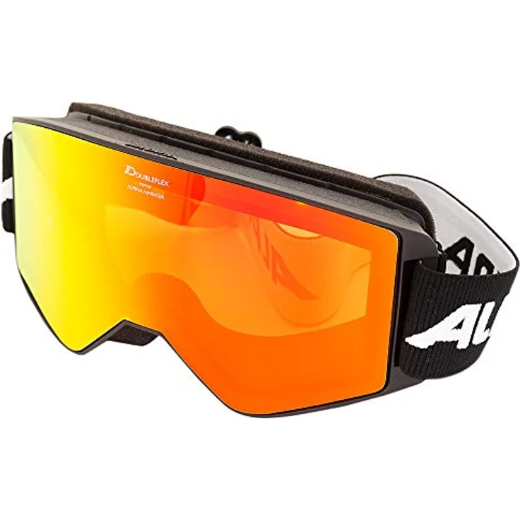 Alpina Nakiska Hm Skibrille, schwarz/orange, Doppelscheibe mit Fogstop-Beschichtung, 100% UV-Schutz, Einheitsgröße – Bild 1