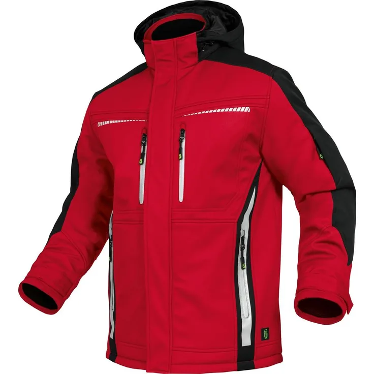 LEIBWÄCHTER Winter-Softshelljacke Flex-Line, atmungsaktiv und wasserdicht, Gr. L, rot/schwarz