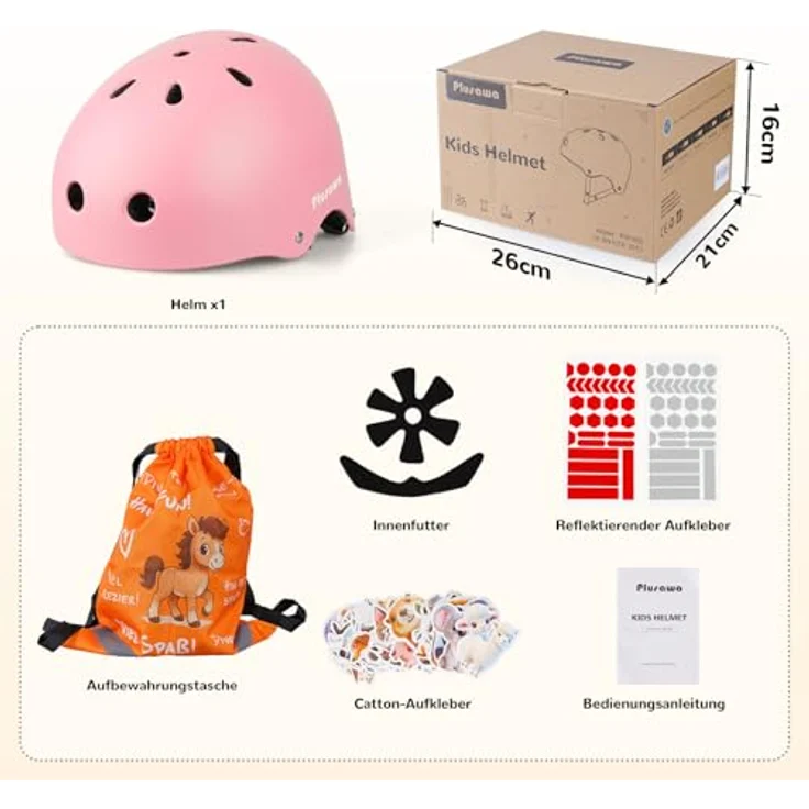 Tacklife PA-902 Kinder Fahrradhelm EN1078 CE-zertifiziert, verstellbarer Kinnriemen, 3D DIY & reflektierende Aufkleber, unisex, weiß/pink/blau – Bild 8