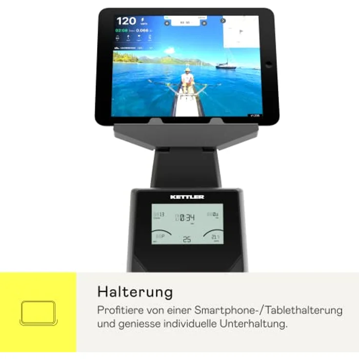 Kettler Rudergerät Rower 2.0 | 4kg Schwungmasse | 8 Widerstandsstufen | mobil Dank Batteriebetrieb | Magnetbremssystem | Hohe Gewichtsbelastung von 120kg | Transportrollen | ergonomischer Rudergriff – Bild 4