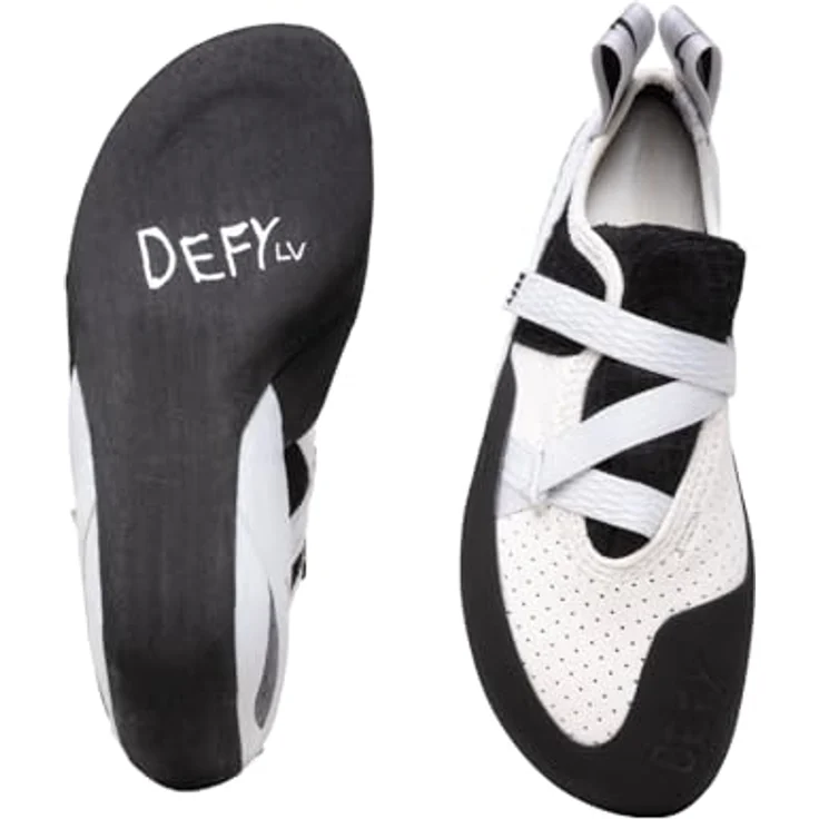 Evolv Defy LV, Herren Kletterschuhe mit asymmetrischem Schnitt, geteilte Laschenöffnung, Weiss, Größe 39 – Bild 5