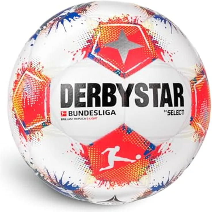 Derbystar Kinder Fussball Bundesliga Brillant Replica S-Light v25 25/26, PU Jugend-Freizeitball mit Diamantstruktur, Dual Bonded