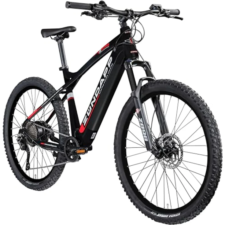 ZNDAPP Z898 E-Bike, 27,5 Zoll Hardtail MTB mit 250 W Ananda Motor, 10 Gang  Shimano Deore, 540 Wh Akku, schwarz/rot, 48 cm: Tests, Infos &  Preisvergleich