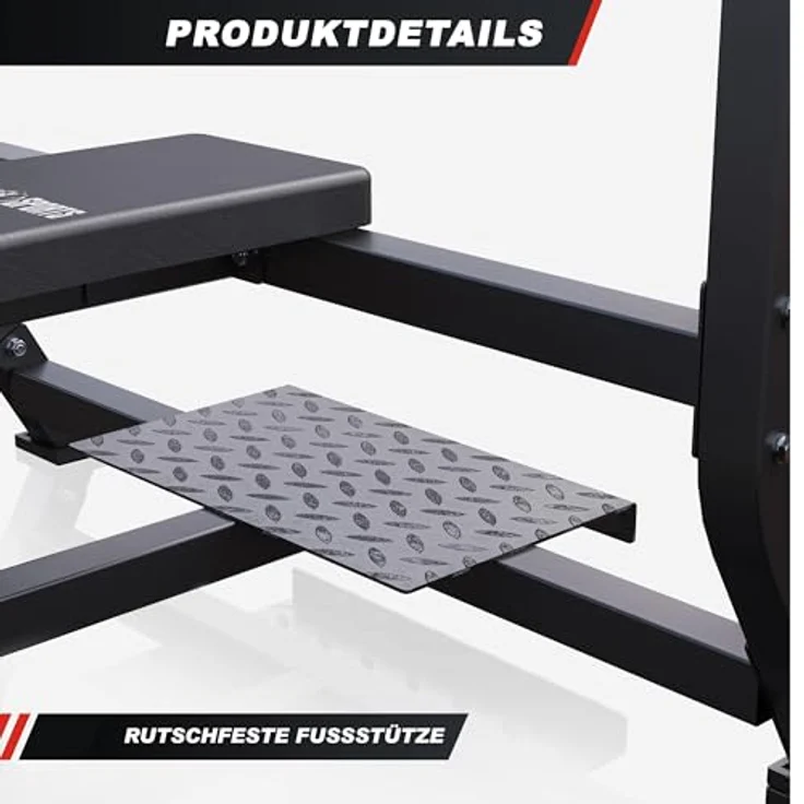 GORILLA SPORTS® Hantelbank mit Ablage, bis 250 kg, rutschfeste Gummifüße, Flachbank für Bankdrücken und Oberkörpertraining – Bild 3