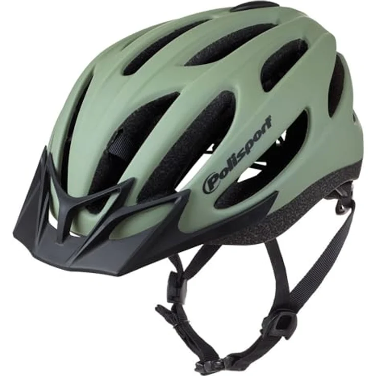 Polisport MTB-Helm Sport-Flow, Sicherheit und Komfort im sportlichen Design, In-Mold-Technologie, M 55-57 cm, mattgrün – Bild 1
