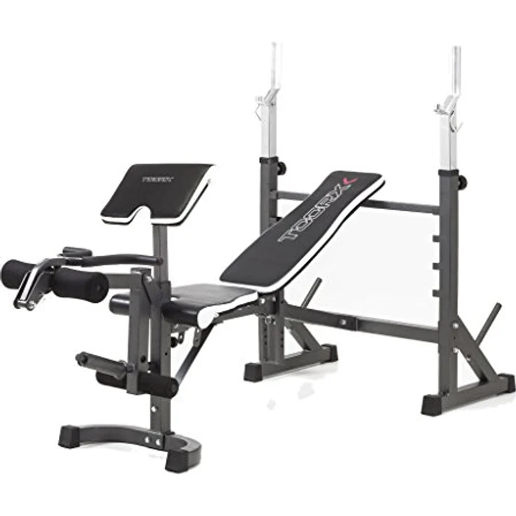 Toorx Fitness Professional Weight Bench WBX-90, Hantelbank mit verstellbarer Sitz- und Rückenlehne, verstärkte Stahlkonstruktion, schwarz/rot – Bild 1