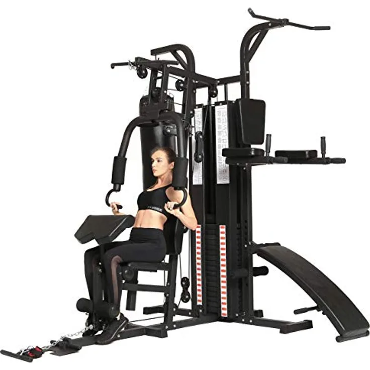 Dione HG5 Fitnessstation Multi-Gym mit Boxsack - 65kg Gewichte - erweiterbar auf 100kg - Homegym